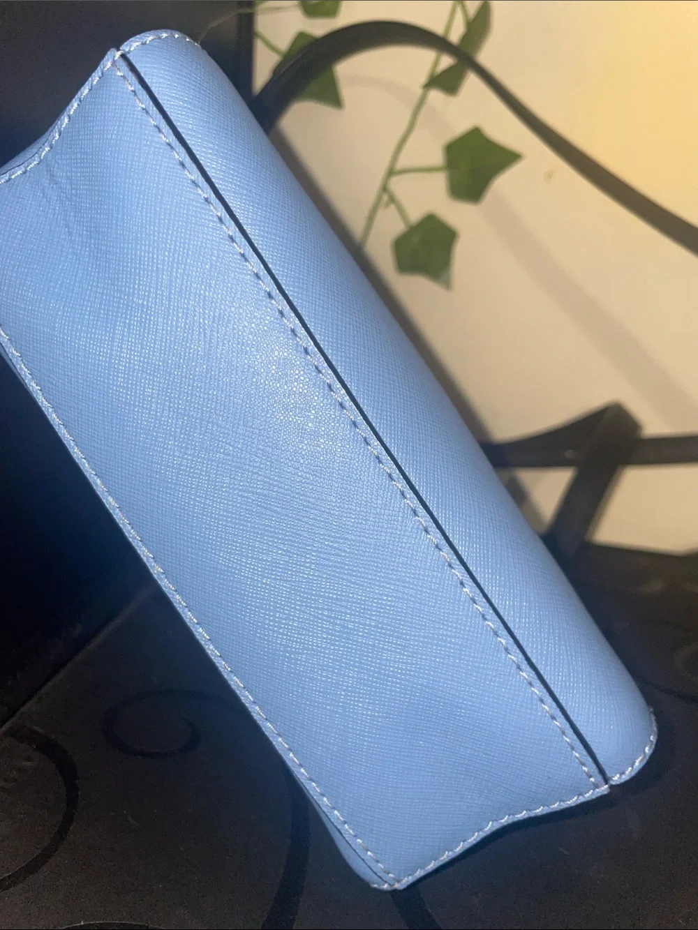 kate spade Two-Tone White and Light Blue Crossbody with Black Strap (Flaws)